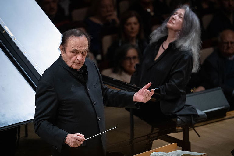 Charles Dutoit e Martha Argerich (Foto Rafa Martín / Ibermúsica)